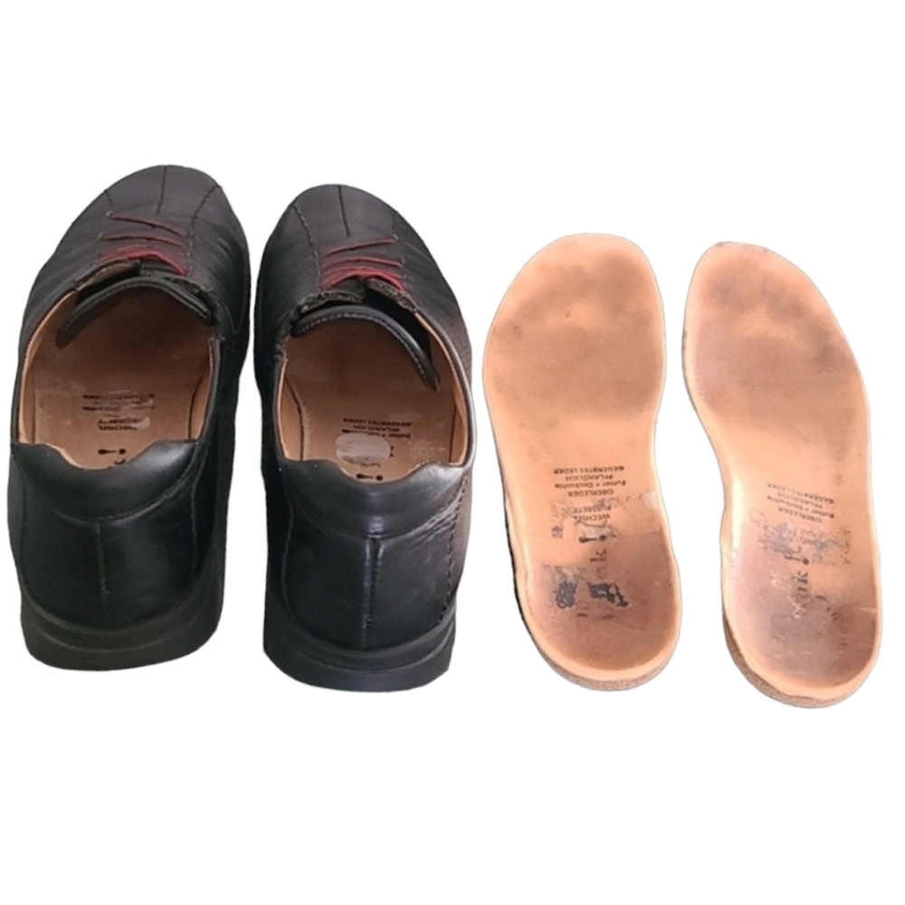 Y2K THINK Black Leather Slip-On Oxfords 40 9.5 10 Minimal Comfort Shoes Austria - Picture 10 of 16